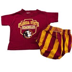 Florida State Seminoles Vintage Lil' Fan T-shirt Shorts Set Baby Size 3-6 Months